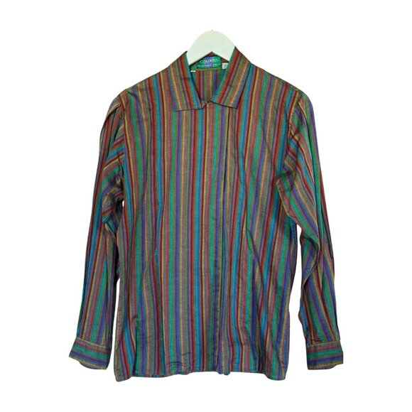 Vintage “Colours by Alexander Julian” Striped Cotton Blouse – Size 8 - Picture 1 of 4